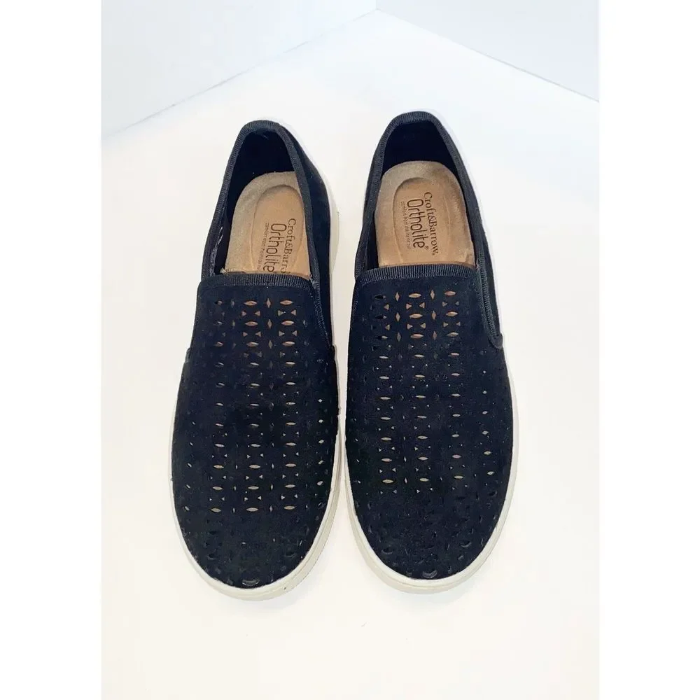 Croft & Barrow Tracey Slip On Sneaker Shoes Black Ortholite Women’s Size 7.5 - Picture 2 of 11